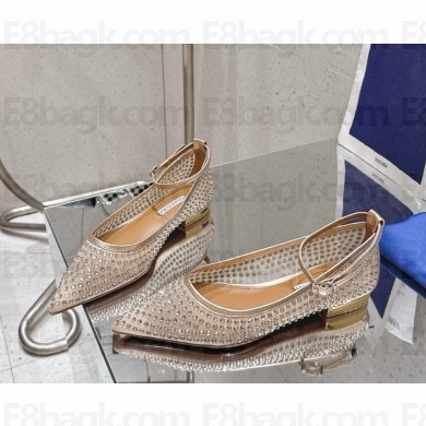 Aquazzura Ballerina mesh with crystal nude 2025