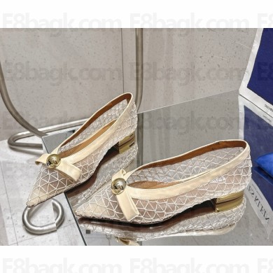 Aquazzura mesh and leather Ballerina white 2025