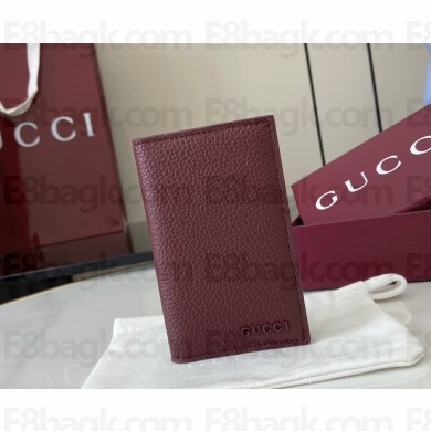 Gucci Ivory interior bi-fold card case 817038 Gucci Rosso Ancora red leather 2025