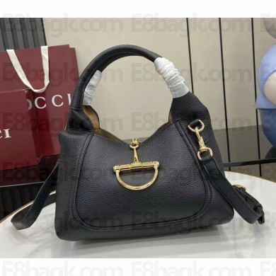Gucci Softbit medium top handle bag 837333 black leather Gold-toned hardware 2025