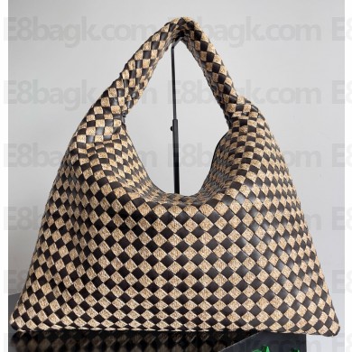 Bottega Veneta Large Hop Shoulder bag intrecciato raffia and leather beige/brown 2025