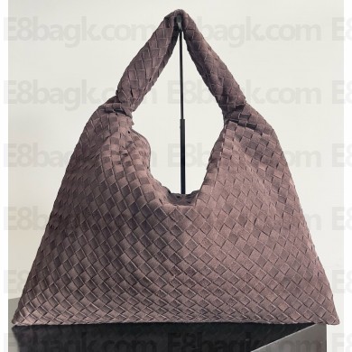 Bottega Veneta Large Hop Shoulder bag with Intrecciato craftsmanship in smooth suede Fondant 2025