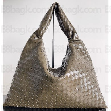 Bottega Veneta Large Hop Shoulder bag with Intrecciato craftsmanship in calf leather Pinecone 2025