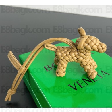 Bottega Veneta Dog Charm realised in Intreccio nappa leather Dark praline 2025