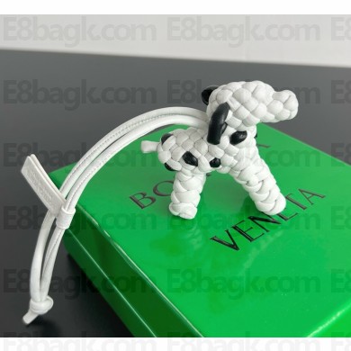 Bottega Veneta Dog Charm realised in Intreccio nappa leather black/white 2025