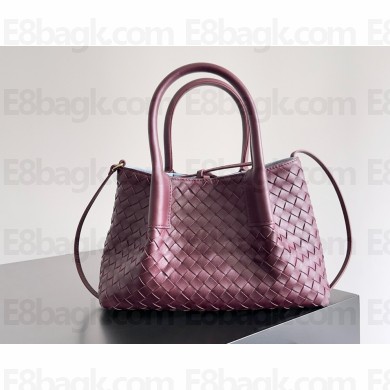 Bottega Veneta Small Pinacoteca Tote bag in Intrecciato silky calf leather burgundy 2025