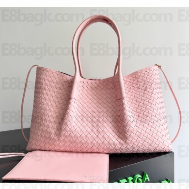 Bottega Veneta medium Pinacoteca Reversible tote bag in Intrecciato silky calf leather Rose/barolo 2025