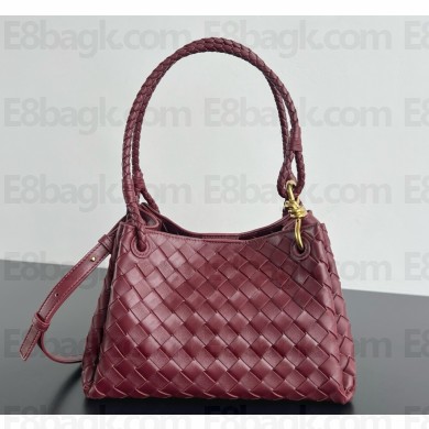 Bottega Veneta medium Parachute Shoulder bag in supple Intrecciato leather burgundy 2025