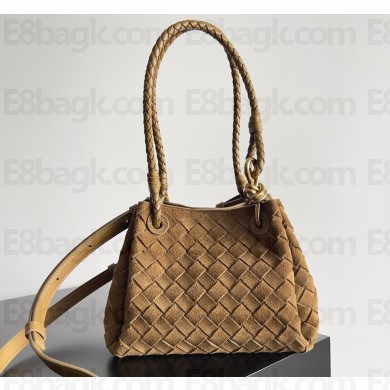 Bottega Veneta Small Parachute Shoulder bag in suede leather brown 2025