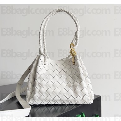 Bottega Veneta Small Parachute Shoulder bag in supple Intrecciato leather white 2025