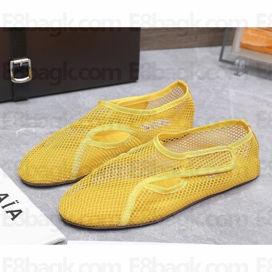Alaïa SLIPPERS IN FISHNET OPTIC yellow 2025