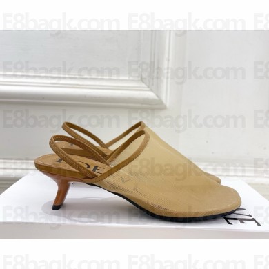 Loewe Petal slingback heel sandal in mesh beige heel 4.5cm 2025