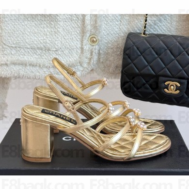 Chanel camellia sandals lambskin 052906 gold 2025