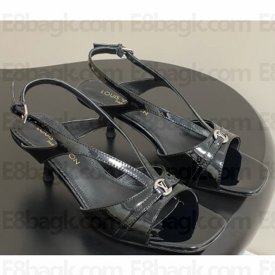 Louis Vuitton 1AGWWY 6AM Sandal Black Patent calf leather heel 4.5cm 2025
