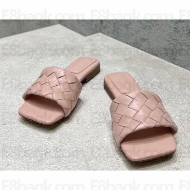 Bottega Veneta Parco Flat Mule sandal in soft Intrecciato leather light pink 2025