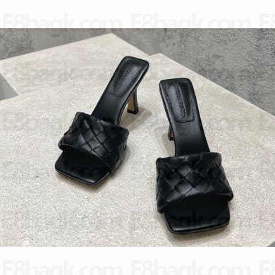 Bottega Veneta Parco Mule sandal in soft Intrecciato leather black heel 9cm 2025