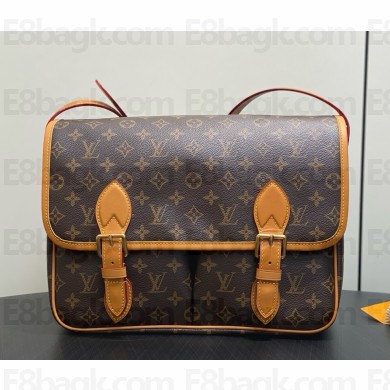 Louis Vuitton M14723 Satchel Messenger Monogram coated canvas Aged natural cowhide-leather trim 2025
