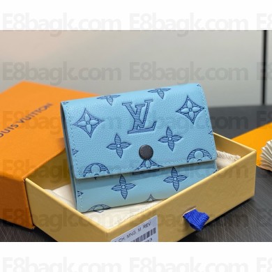 Louis Vuitton M14793 Victor Wallet Sky Blue Monogram Shadow embossed calf leather 2025