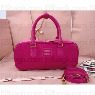 MIU MIU Arcadie suede bag 5BB148 Fuchsia 2025