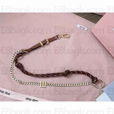 MIU MIU Leather, cord and metal trick 5TL510 Cognac/Tobacco 2025