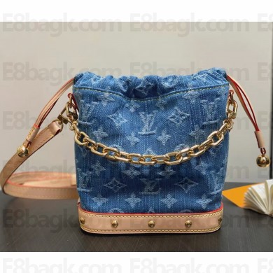 Louis Vuitton Nano Noé M83043 Denim Blue Organic cotton 2025