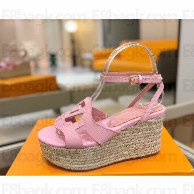 Louis Vuitton 1ACI5Y LV Isola Wedge Sandal pink Mini Epi calf leather heel 9cm platform 6cm 2025