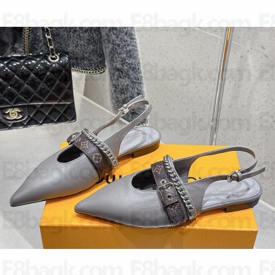 Louis Vuitton 1AHNBJ LV Vibe Slingback Flat Ballerina gray Lambskin 2025