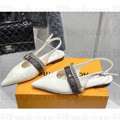 Louis Vuitton 1AHNAN LV Vibe Slingback Flat Ballerina white Lambskin 2025