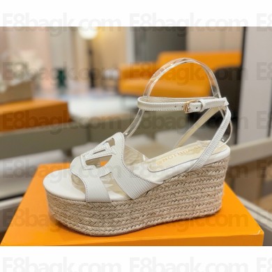 Louis Vuitton 1ACI5Y LV Isola Wedge Sandal white Mini Epi calf leather heel 9cm platform 6cm 2025
