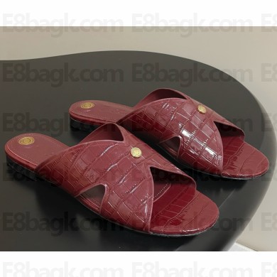 Loro Piana Vera Sandal alligator Calfskin burgundy 02 2025