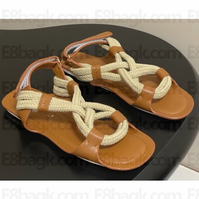Miu Miu cord-detail Flat Sandals Cognac 2025