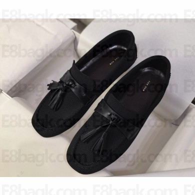 The Row loafer Flyknit fabric black 2025