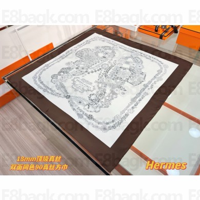 Hermes silk scarf 90x90cm 060516 2025 (TOP QUALITY)