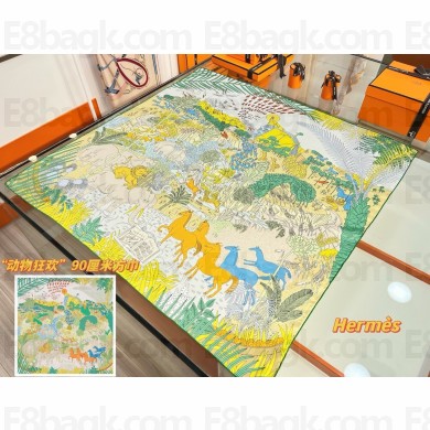 Hermes silk scarf 90x90cm 060530 2025 (TOP QUALITY)