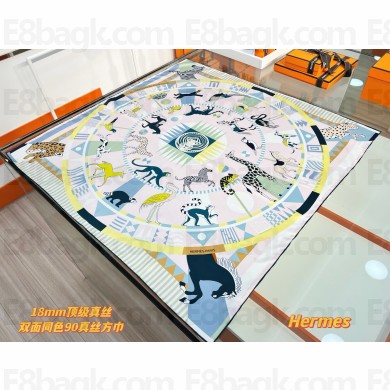 Hermes silk scarf 90x90cm 060504 2025 (TOP QUALITY)