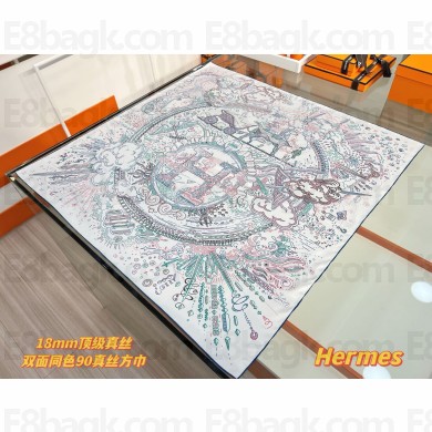 Hermes silk scarf 90x90cm 060510 2025 (TOP QUALITY)