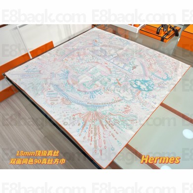 Hermes silk scarf 90x90cm 060512 2025 (TOP QUALITY)