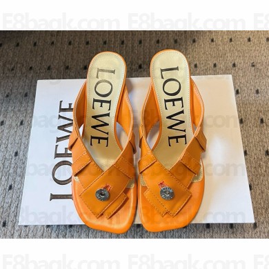 Loewe Toy Panta toe post sandal in lambskin ORANGE 2025