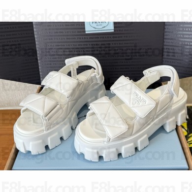 Prada sandals nappa leather white platform 4.5cm 2025