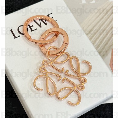 Loewe Anagram keyring in metal rose gold 2025
