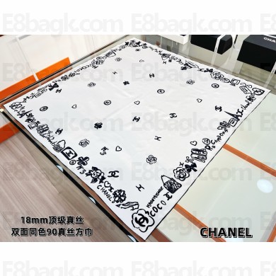 Chanel silk scarf 90x90cm 060913 2025 (TOP QUALITY)