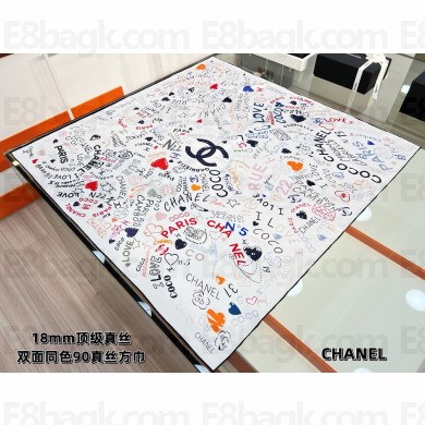 Chanel silk scarf 90x90cm 060931 2025 (TOP QUALITY)