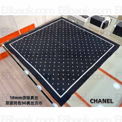Chanel silk scarf 90x90cm 060905 2025 (TOP QUALITY)