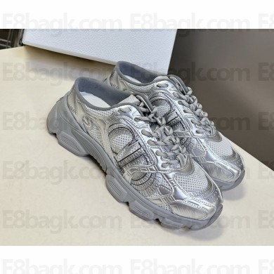 Dior Chrono Sneaker white Mesh and silver Calfskin 2025