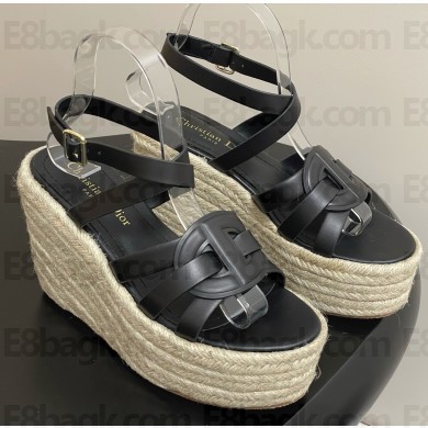 Dior D-Club Wedge Sandal black Calfskin heel 9.5cm 2025