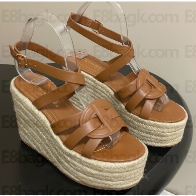Dior D-Club Wedge Sandal Camel Calfskin heel 9.5cm 2025