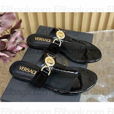 Versace Medusa Biggie sandals black patent calf leather 2025