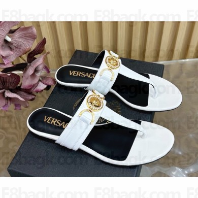 Versace Medusa Biggie sandals white patent calf leather 2025