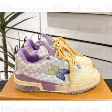 Louis Vuitton women/men 1AH656 LV Skate Sneaker Purple Gradient Damier denim 2025