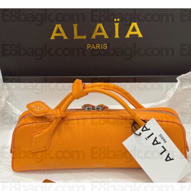Alaïa LE TECKEL CLUTCH IN SHINY GOATSKIN orange 2025
